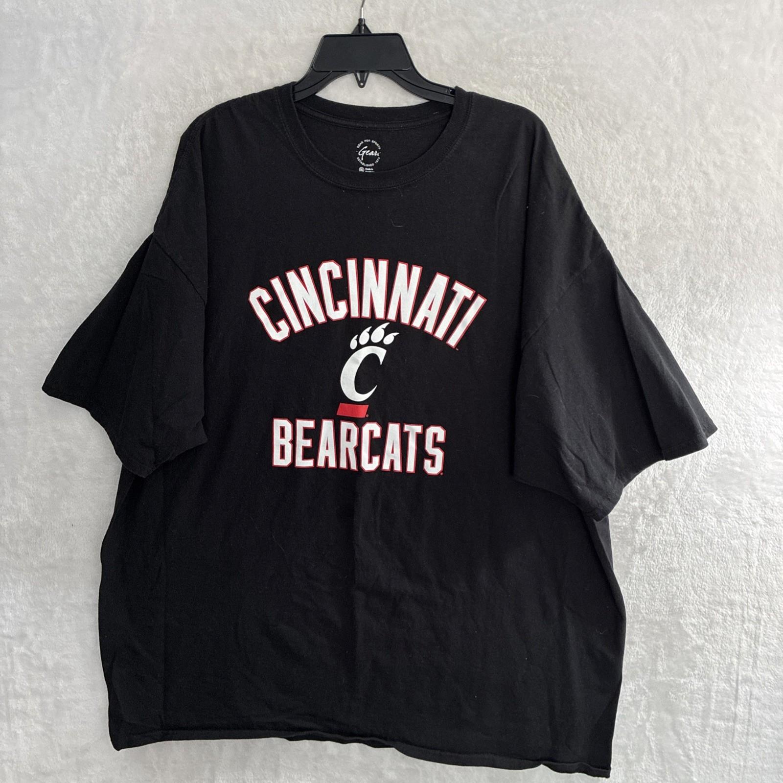NCAA Cincinnati Bearcats Mens T Shirt Black Graphic Gear For Sports 3XL Cotton S разноцветный