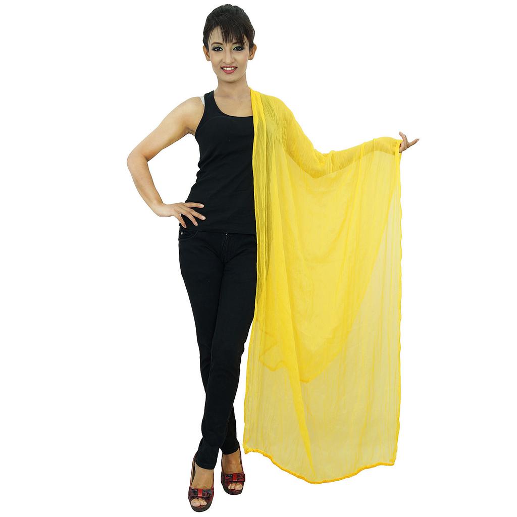 Chiffon Blend Dupatta Long Stole Women Neck Wrap Indian Scarves Chunni