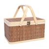 Handwoven Basket Shopping Basket Organizer Bin Gift Wrapping Basket with Lid Picnic Basket Hamper Basket for Bread Mooncake
