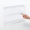 MUJI Acrylic Collection Stand with Sliding Door - Large, Approx. W33.6 x D8.4 x H24.4cm, 02856113, for Bedroom, Living Room, Transparent