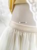 Elegant White Ruffle Mesh A-Line Skirt