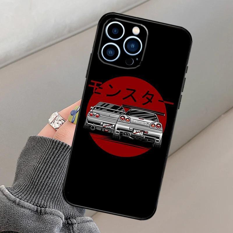 iPhone15Pro Max Mobile Phone Case GTR Sports Car JDM Mobile Phone Case Is Sent On Behalf of Others, Painted and Anti-drop.