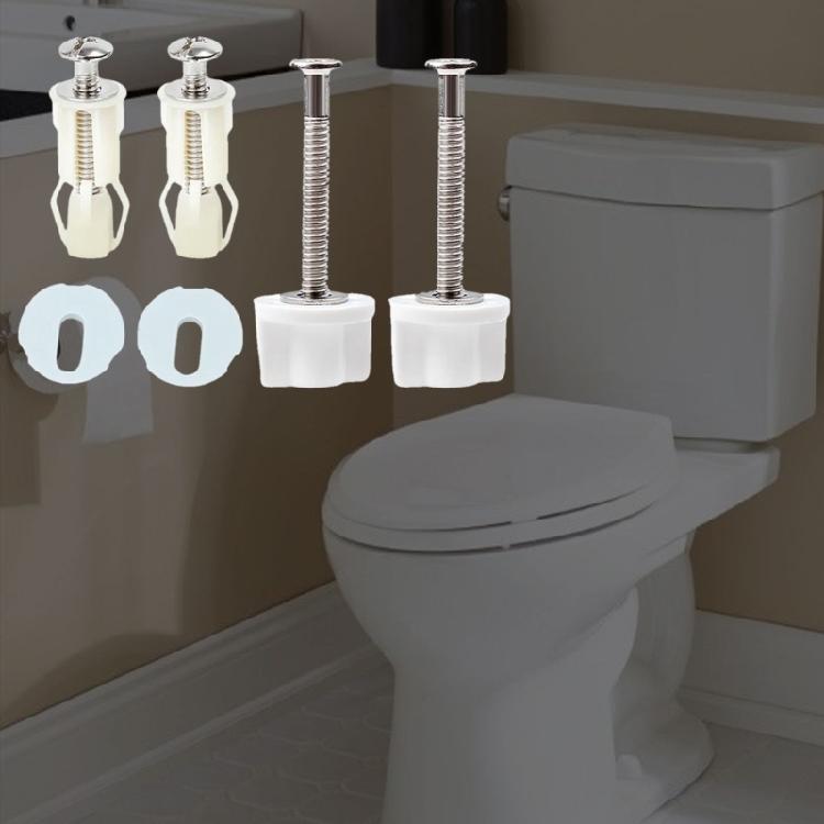 Steel Toilet Seats Screws with Nylon Nut & Washers Toilet Seats Fastener Quick Installation for Secure & Stable Fit