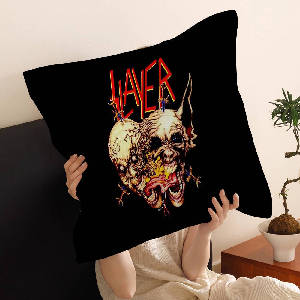 S-Slayer H-Heavy M-Metal Band Pillow Gifts Home Office Furnishings Bedroom Sofa Car Cushion Cover Case 45x45cm