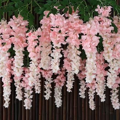 Hanging Trailing Wisteria Vine Garland Artificial Fake Flower  Home Living Room Decor