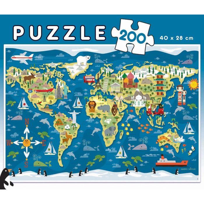 Puzzle 200 pièces : Carte du monde, Sean Sims
