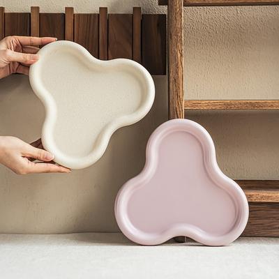 Cute Creative Ceramic Plates, Tableware, Irregular Shape, Exquisite Household Desserts, Heart Plate, Simple Fruit Plate