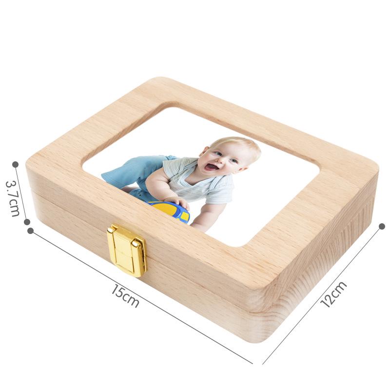Cross-border Wooden Lanugo Baby Teeth Storage Box - English & Japanese Design