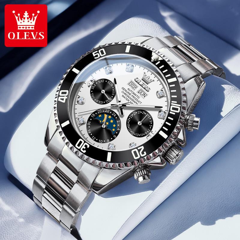 Olis Herren Automatikuhr Ewiger Kalender Daytona Panda Eye Mechanische Uhr