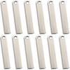 ABBECIAO 12PCS Aluminum 3D Rectangle Stamping Blanks - 1 1/2" X 1/4" Solid Bar Pendants for Necklace Keychain Making