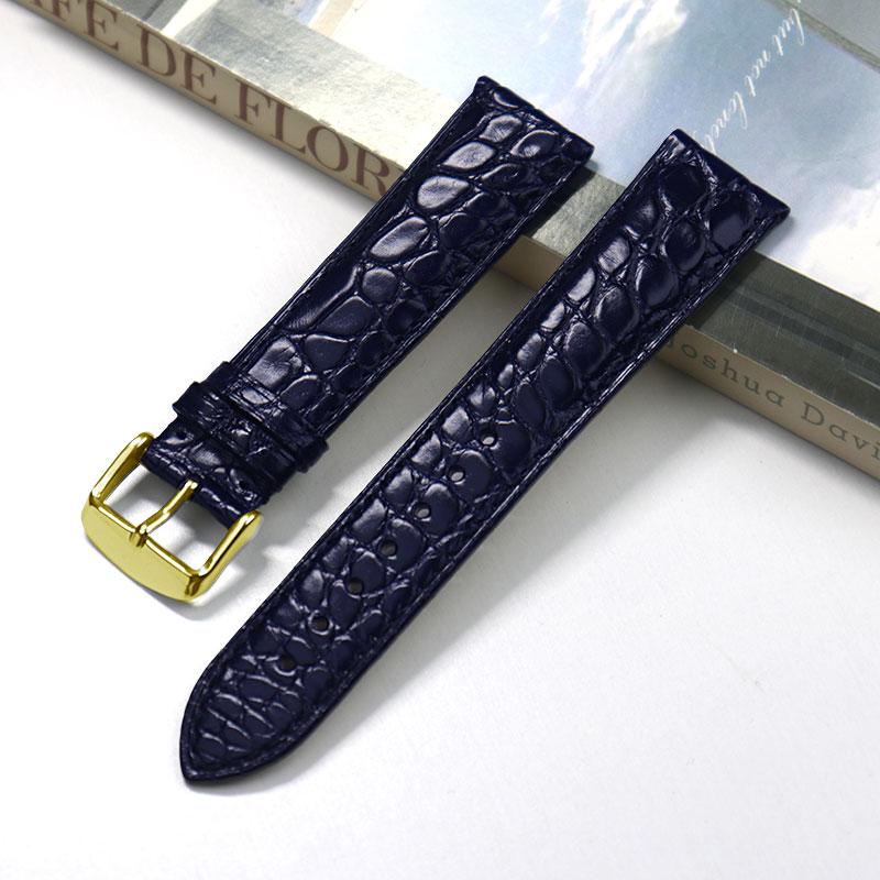 13 14 16mm 18mm 19mm 20mm Thin Soft crocodile leather strap For Longines L4 L2 VC MIDO Cartier Pin buckle brown blue WatchBand