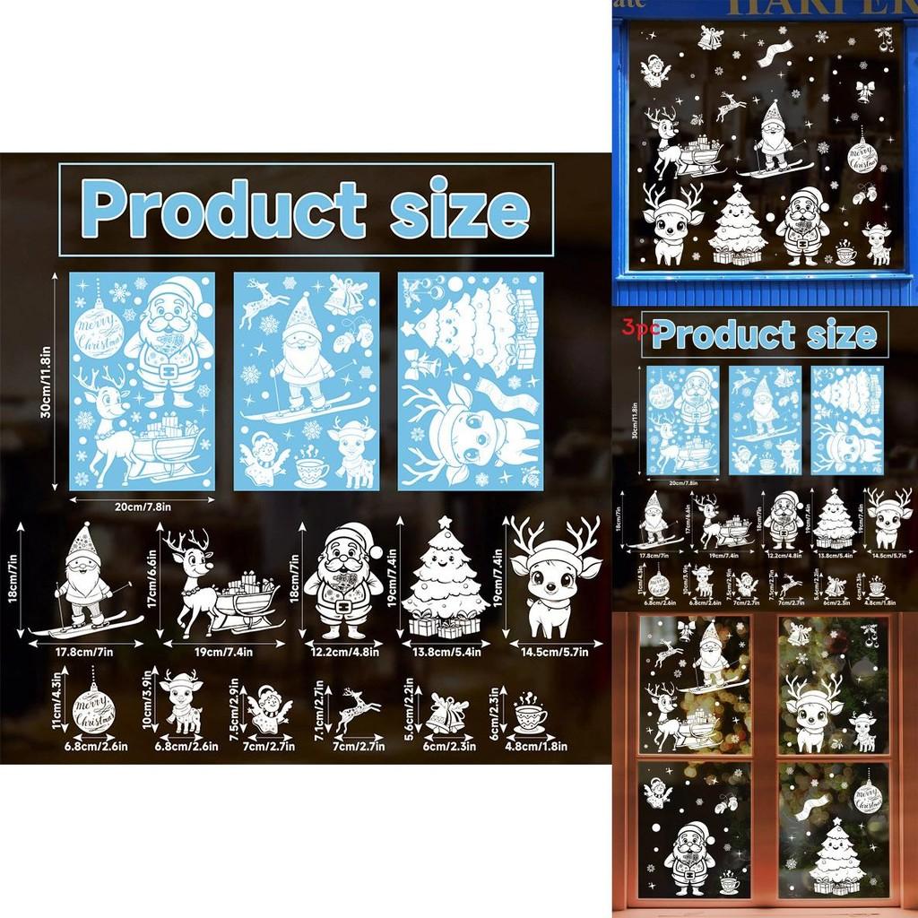 PVC Weihnachtsfensteraufkleber Set mit weißem Schneemann für festliche Schaufensterdekoration