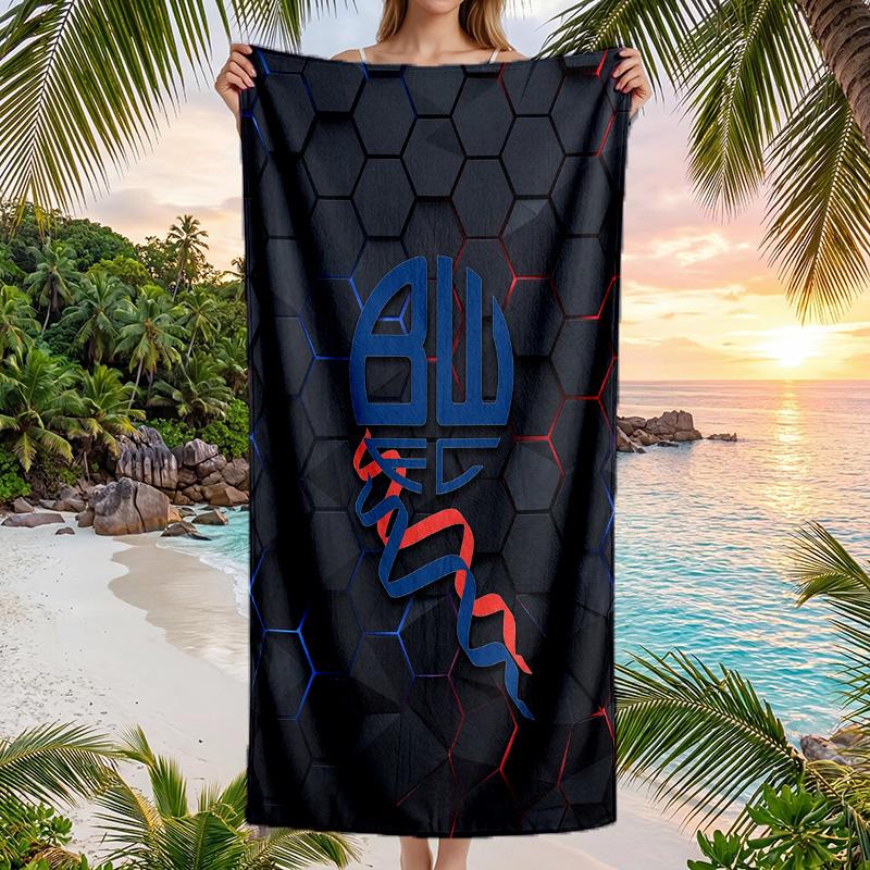 Bolton Wanderers FC Print Quick Dry Beach Towel Microfiber Absorbent Portable Travel Swimming Towel