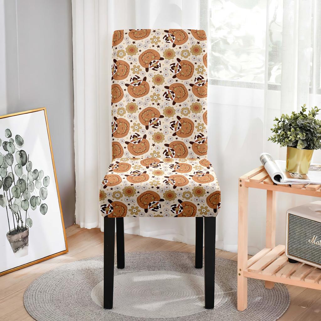 Minimalist Printed Chair Cover Botanical Floral Pattern Non-Slip Odorless Seat Cover Home Hotel Universal Elastic Chair Cover