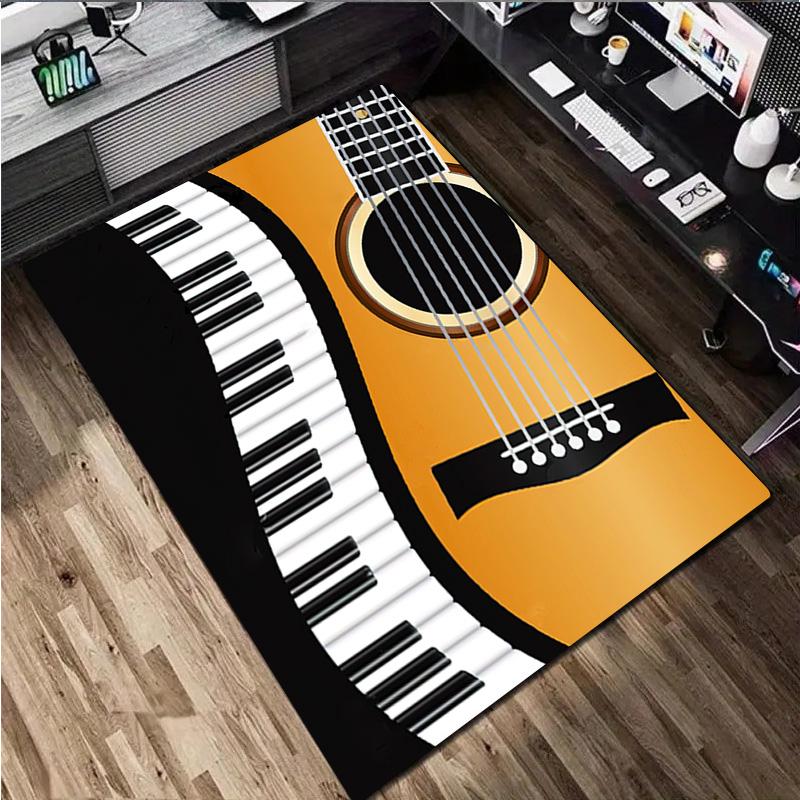 1Pc Guitar Print Rug - home decoration Carpet For Living Room Bedroom Flooring Computer Chair Area Rug
