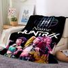 Customiz Name Personality Kpop Demon Hunters Blanket Soft &Warm Sofa Office Bed Travel Lunch Break Blanket, Gift Suitable All Seasons