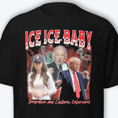 ICE Shirt Donald Trump 2025 Bootleg 90s Rap Immigration Kristi Noem Tom Homan Unisex T-Shirt