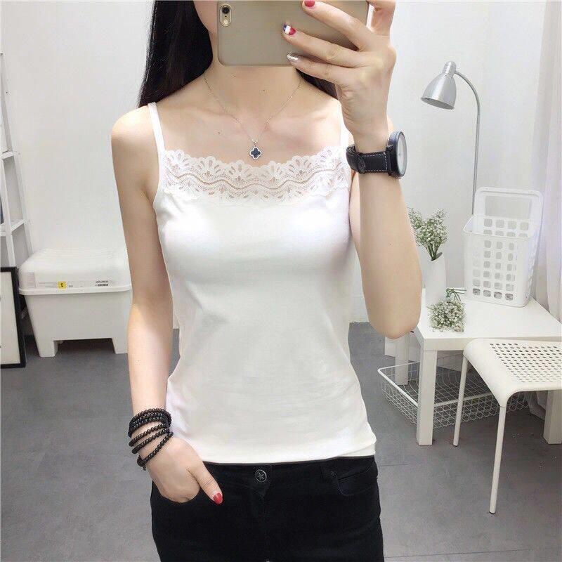 Sling Vest Women's Underwear Internet Celebrity Large Size Outside Wear Versatile Inside - Piece Student Thin Belt Bottoming Shirt