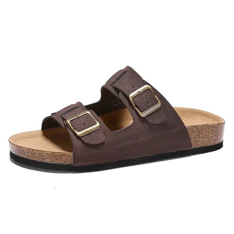 Pánské kožené sandály pro muže Plážové sandály Pánské pohodlné pantofle Originální značky Obuv Léto Muži 2025 Značkové pánské boty