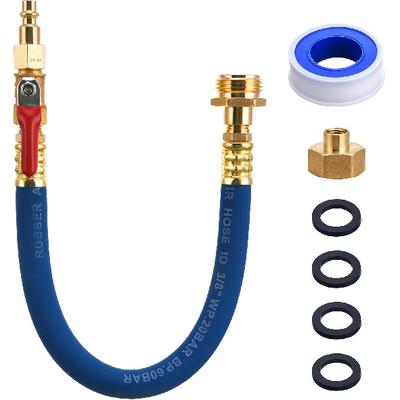 Tool Daily Winterize Blowout Adapter With Shut Off Valve, RV Winterizing Kit 12" Air Compressor Quick Connect Blow Out Fitting Plug For Motorhome,