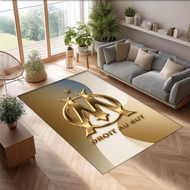 Olympique Lyonnais FC Soccer Football Pattern Soft Area Rug Non Slip Indoor Floor Carpet Sports Decor Mat for Bedroom