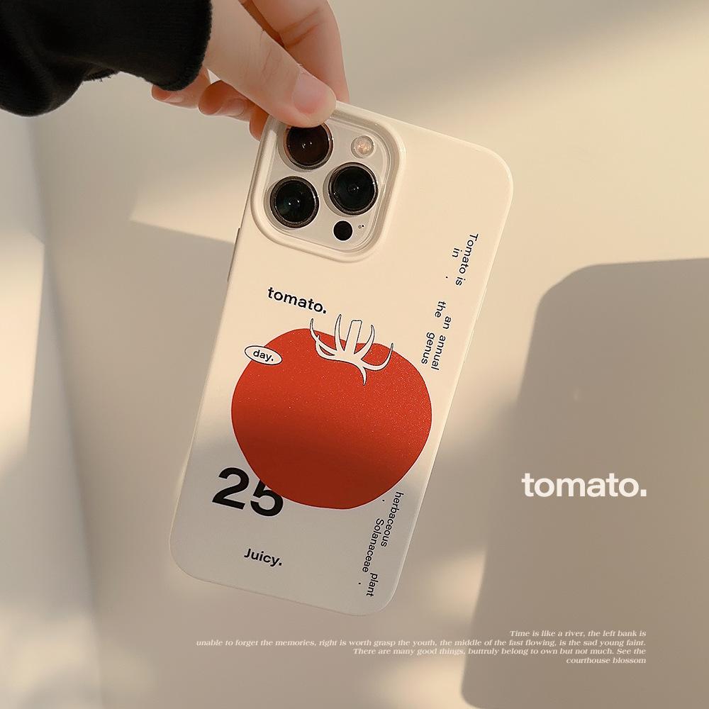 Ins Niche Art for IPhone16 Phone Case 17 High-end Feel 12 Glossy X/8 for 15promax Tomato 11