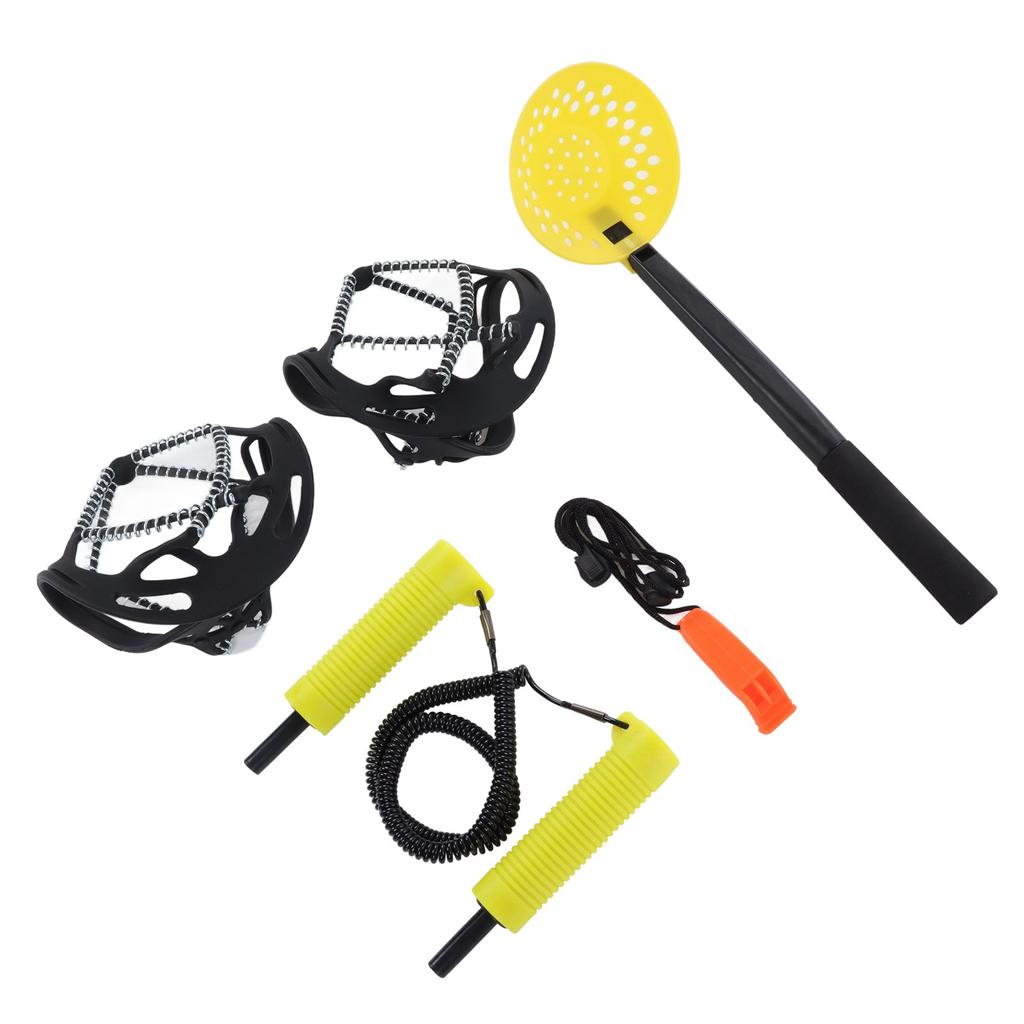 Retractable Ice Safety Picks Non Grip Crampons Spikes Shoe Grip with Whistle Stainless Steel Ice Picks Set for Ice