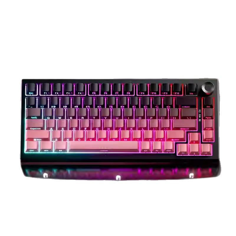 K81 Customizable Three-Mode Side-Engraved Mechanical Keyboard with PBT Two-Color Gradient Luminous Design