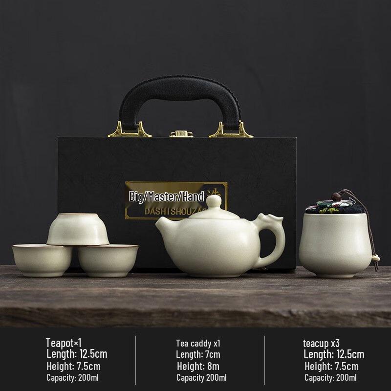 

Ru Kiln Style Silver Travel Tea Set