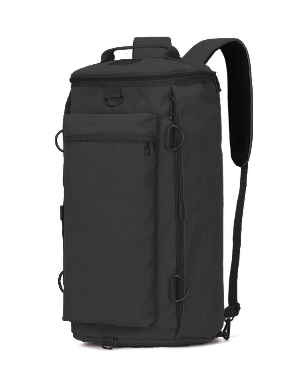 

SpringSwalloow Outdoor Simple Canvas Boston Military Large Drum Size Simple Design Backpack, Bag, Style, Camping, Handbag, Capacity, Commuting, 30L, чорний