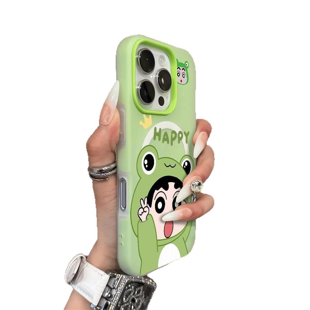 Magnetic Jelly 2-in-1 Phone Case 15pm Frosted Transparent Phone Case for Apple Wave Personalized Cartoon Fashion Interior
