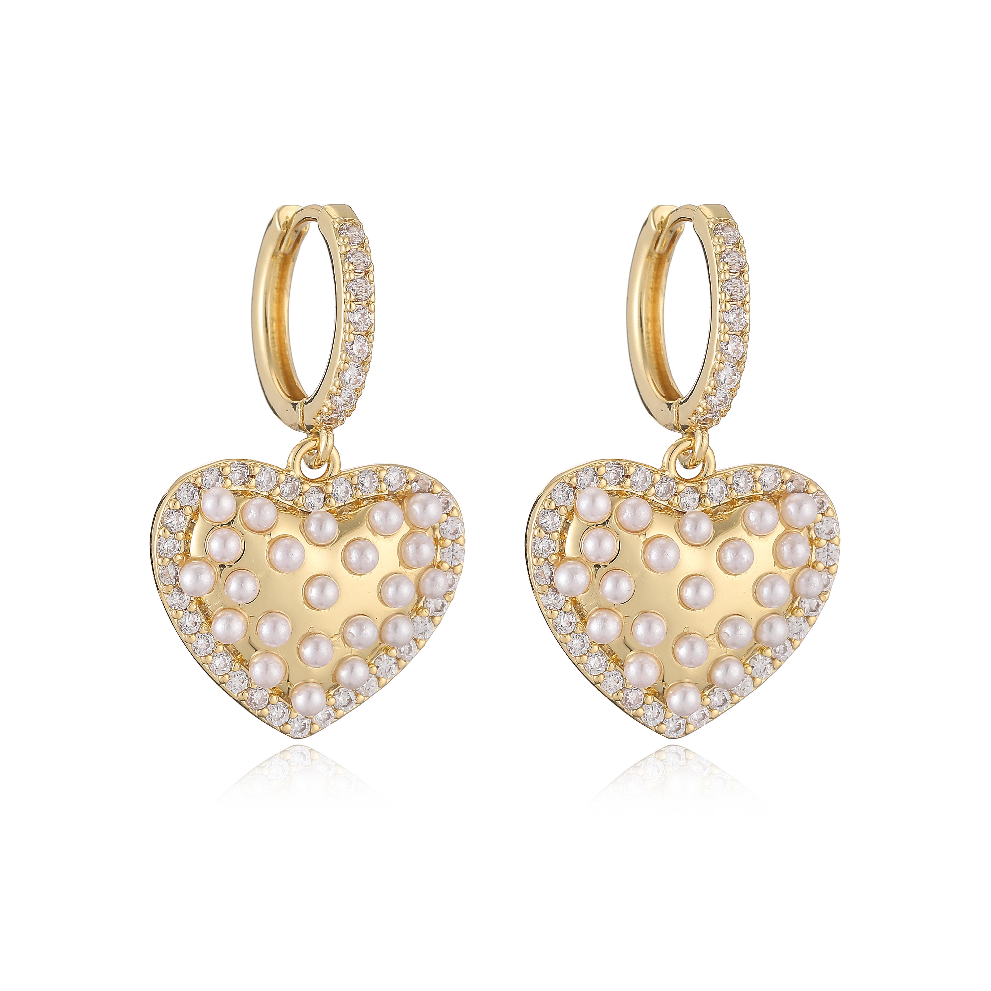 

HECHENG,Cute and Sweet Heart shaped Pendant Zircon Zircon Earrings for Women s Fashionable and Simple Birthday Accessories Other