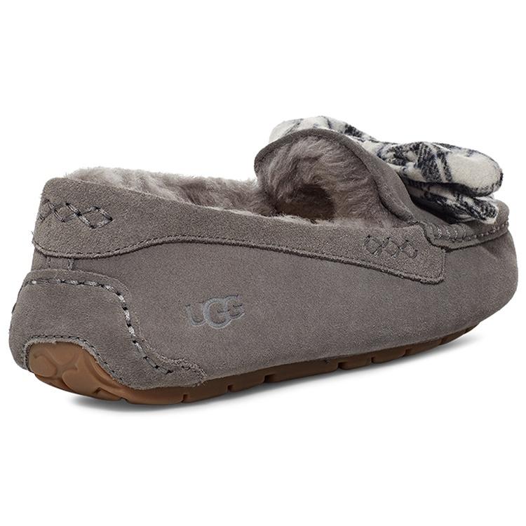 (WMNS) UGG ANSLEY Plaid Bow 'Charcoal' Women's 1127850-CHRC