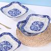 ZISIZ Blue and White Porcelain Square Dinner Plate