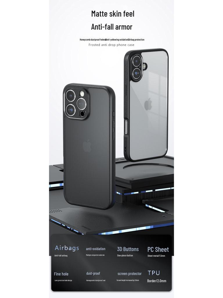 Apple 16E Frosted Airbag Armor Case for iPhone 17 Pro Max