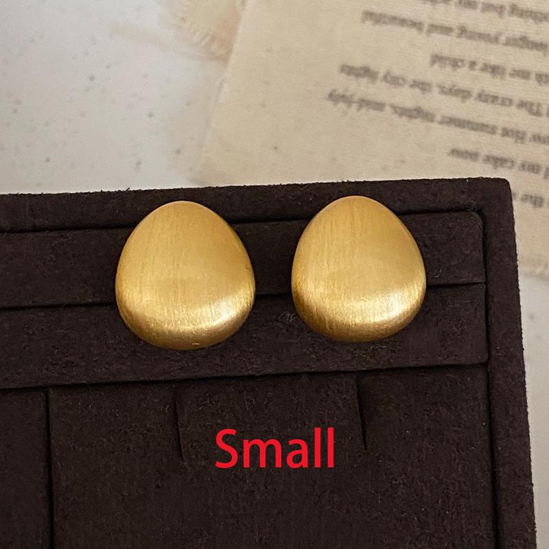 PONYKISS  Sterling Silver 18K Gold Brushed Water Drop Stud Earrings for Women Minimalist Fine  Trendy Accessories