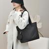 Large Capacity Shoulder Bag Solid Color Tote Bag Student Handbag
