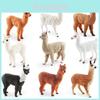 Realistic Miniature Alpaca Model Figurine Desktop Decor Perfect For Animal Lovers