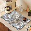 1Pcs Rubber Drying Mat With Lotus Pattern For Coffee Shop Restaurant Kitchen Carpet Tableware Durable Diatom Mud Table Mat Pet Mat Coffeeware