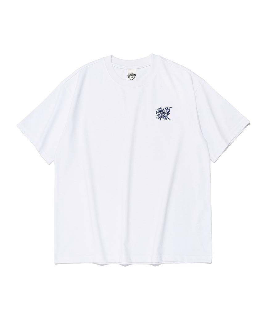 OTHERFITS Street Logo Oversized Short Sleeve T-Shirt (White/Navy)