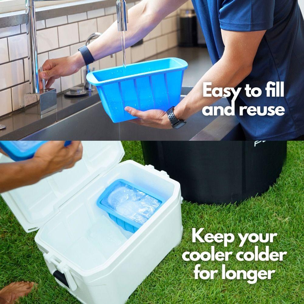 Extra Large Large Ice Grid Mould Reusable Silicone Ice Box Foldable Ice Block Mold