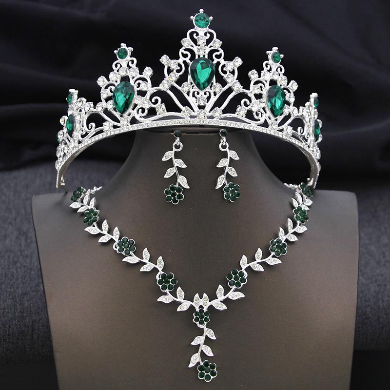 3Pcs Crown Bridal Jewelry Sets for Women Princess Tiaras and necklace earrings Prom Birthday Wedding Tiaras and Crowns Set