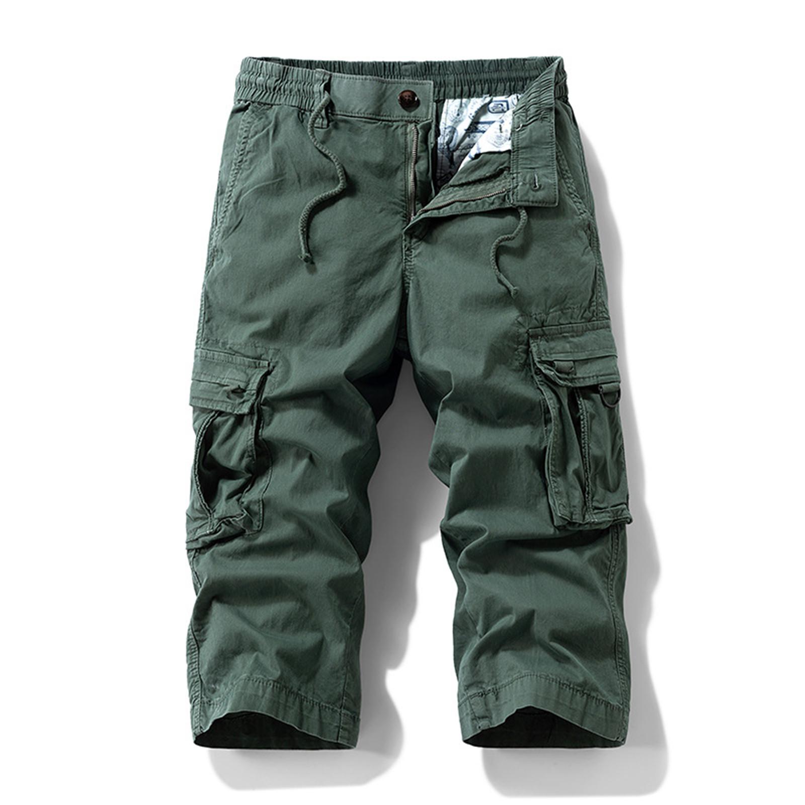 

Мужские свободные шорты с несколькими карманами, укороченные повседневные брюки для активного отдыха L