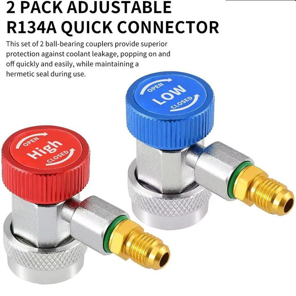 Adjustable Car Quick Coupler Connector Alloy Manifold Gauge Durable Brass Plating Adapter