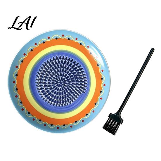 Ceramic Garlic Grater Ginger Grater 2-in-1 Manual Shredder Plate for Kitchen Cooking Flat Durable Gadget Base Easy-Clean Tool Fresh Fruit Puree And