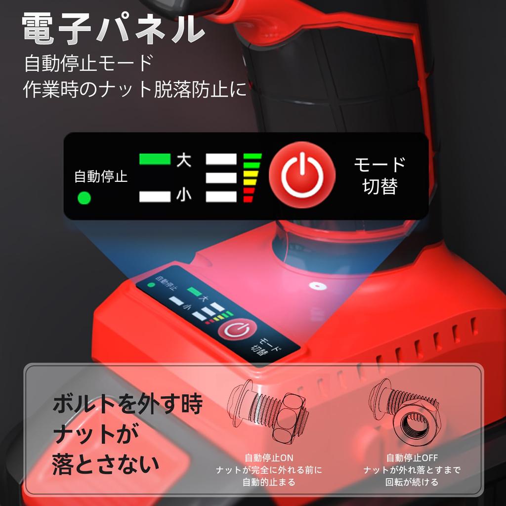 Navin 20V Cordless Impact Max Torque Brushless Bolt Tightening Wheel Infinitely Variable LED Extensive Instruction Storage Case 2 Wrench, 320Nm,