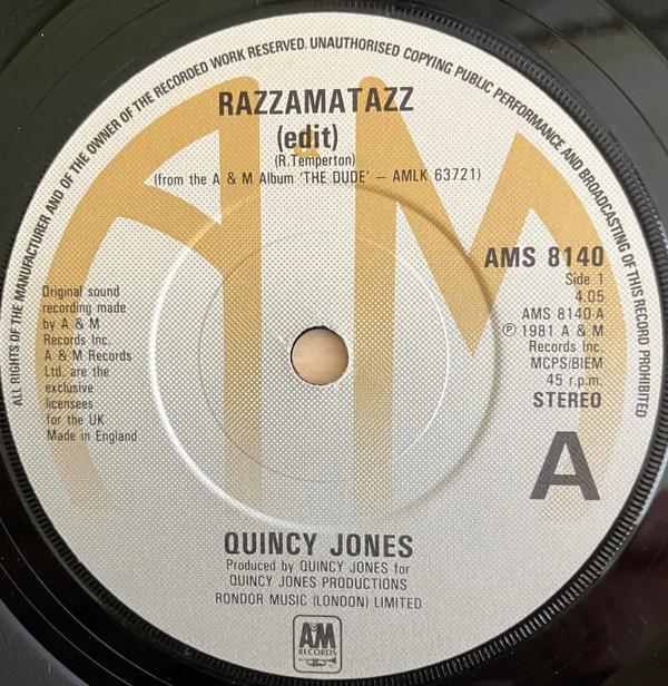 

7inch Record QUINCY JONES - Razzamatazz AMS8140 A&M Records 1981 UK Soul/Funk Used
