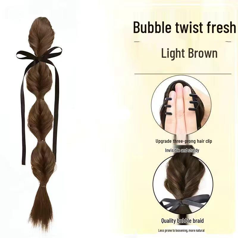 Korean Style Sweet Ribbon Bun Hair Styling Bow