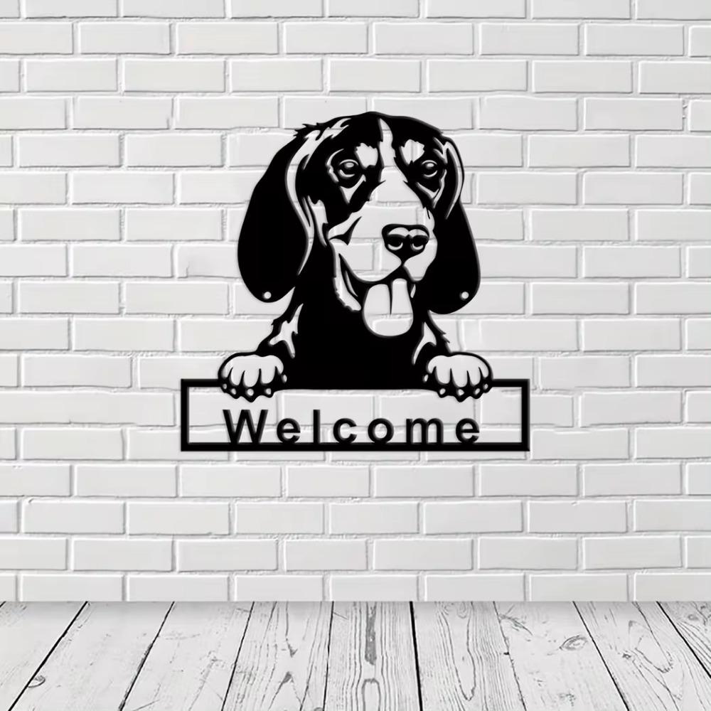 1pc Dog Welcome Metal Wall Art Gordon Setter Dog Wall Sign, Perfect Decoration for Home, Living Room, or Office Decor