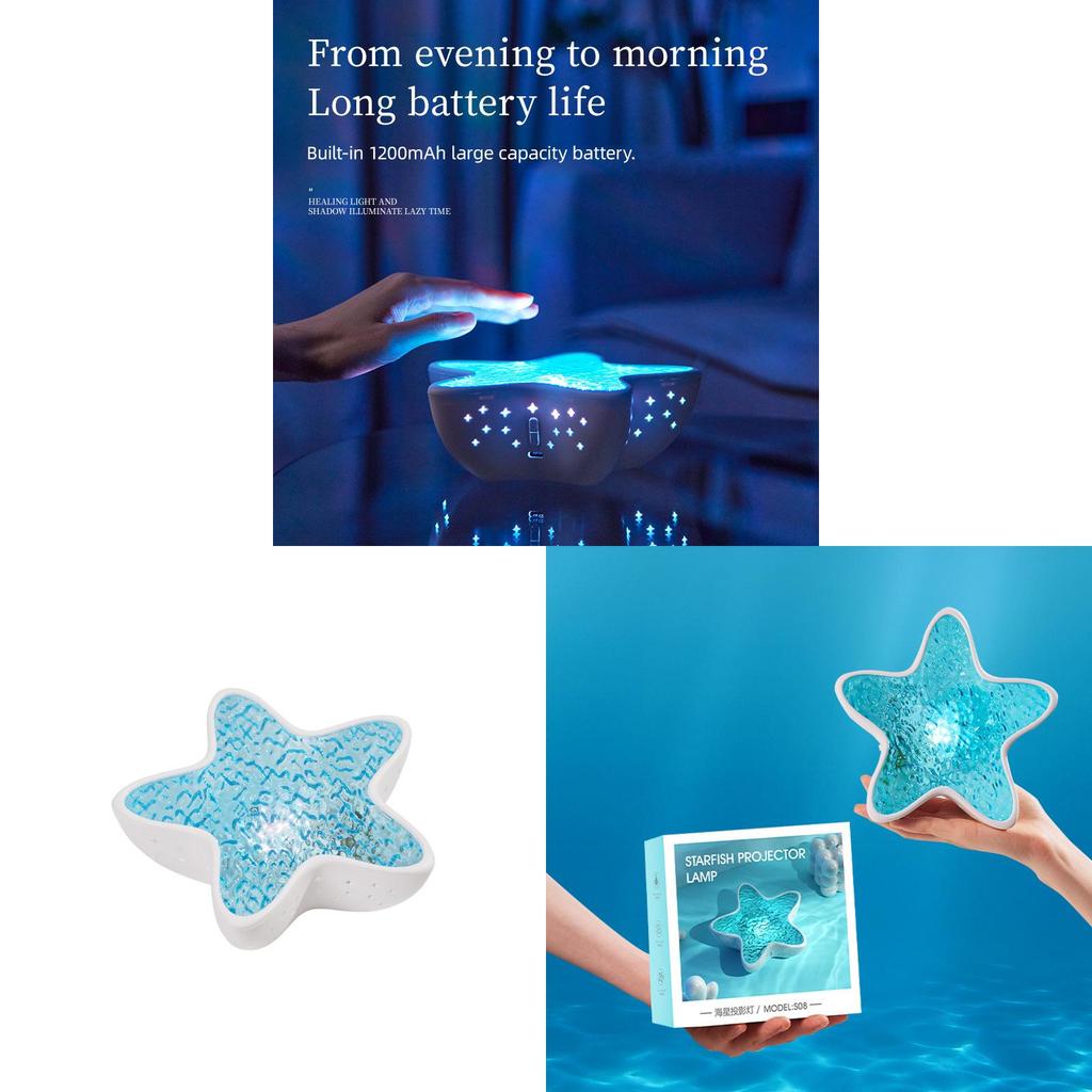 Ocean Star Projector Night Light With Gradual Color Change For Bedroom Decor And Romantic Gifts